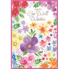 GET WELL CARDS,6's Colourful Flowers