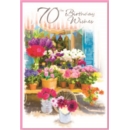 AGE 70 CARDS, 6's Female Floral Vases