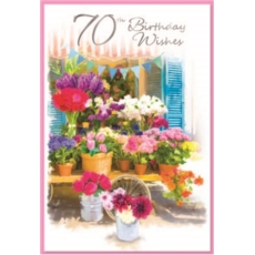 AGE 70 CARDS,Female 6's Floral Vases