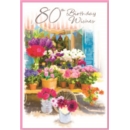AGE 80 CARDS,6's Female Floral Vases