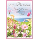 GREETING CARDS,Birthday 6's Coastal Flowers