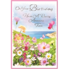 GREETING CARDS,Birthday 6's Coastal Flowers