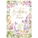 GREETING CARDS,Birthday 6's Wild Flowers & Butterflies