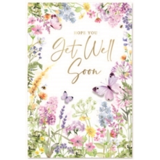 GET WELL CARDS, 6's Wild Flowers & Butterflies
