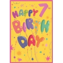 AGE 7 CARDS, 6's Female Birthday Balloons