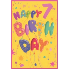 AGE 7 CARDS,Female 6's Birthday Balloons