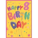 AGE 8 CARDS,6's Female Birthday Balloons
