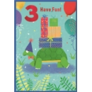 AGE 3 CARDS, 6's Male Tortoise & Presents
