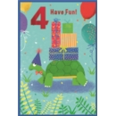 AGE 4 CARDS, 6's Male Tortoise & Presents