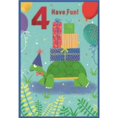 AGE 4 CARDS, 6's Male Tortoise & Presents