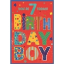 AGE 7 CARDS, 6's Male Birthday Boy Text