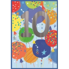 AGE 10 CARDS,Male 6's Balloons