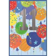 AGE 11 CARDS,Male 6's Balloons
