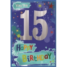 AGE 15 CARDS,Male 6's Text & Stars