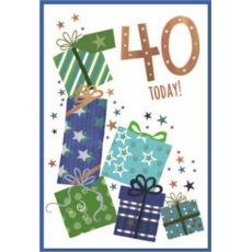 AGE 40 CARDS, 6's Male Presents