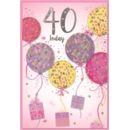 AGE 40 CARDS,Female 6's Balloons