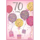 AGE 70 CARDS,Female 6's Balloons