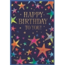 BIRTHDAY CARDS,6's Multicoloured Stars