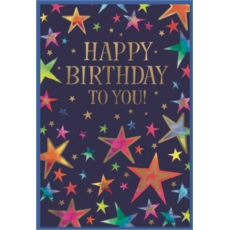 BIRTHDAY CARDS,6's Multicoloured Stars