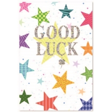 GOOD LUCK CARDS, 6's Text & Stars