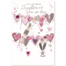 ANNIVERSARY CARDS,Daughter & Son in Law  Assorted Hearts