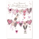 ANNIVERSARY CARDS,Daughter & Son in Law  Assorted Hearts