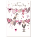 WEDDING DAY CARDS, 6's Assorted Hearts