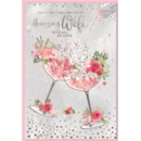 ANNIVERSARY CARDS,Wife Floral Glasses