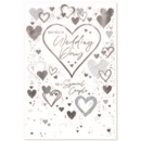 WEDDING DAY CARDS, 6's Silver Hearts