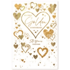 ANNIVERSARY CARDS, Your Golden Gold Hearts