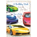 GREETING CARDS,Birthday 6's Sports Cars