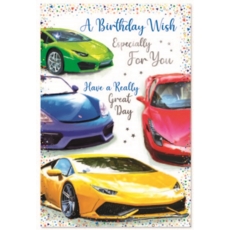 GREETING CARDS,Birthday 6's Sports Cars