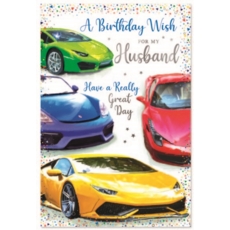 BIRTHDAY CARDS,Husband 6's Birthday  Sports Cars