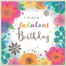 GREETING CARDS,Birthday 6's Coloured Flowers