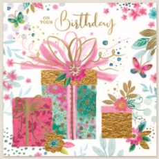 GREETING CARDS,Birthday 6's Floral Presents