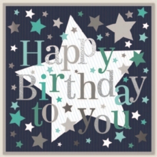 GREETING CARDS,Birthday 6's Stars & Text