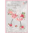 WEDDING DAY CARDS, 6's Floral Glasses