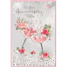 ANNIVERSARY CARDS,Your 6's Floral Glasses