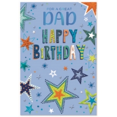 BIRTHDAY CARDS,Dad 6's Text & Stars