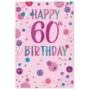 AGE 60 CARDS, 6's Female Coloured Bubbles