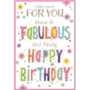 BIRTHDAY CARDS,6's Text & Flowers
