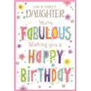 BIRTHDAY CARDS,Daughter 6's Text & Flowers