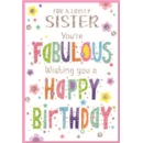 BIRTHDAY CARDS,Sister 6's Text & Flowers