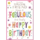 SPECIAL FRIEND CARDS,6's Text & Flowers