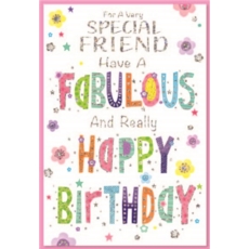 SPECIAL FRIEND CARDS,6's Text & Flowers