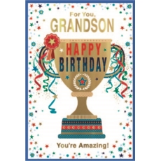 BIRTHDAY CARDS,Grandson 6's Trophy