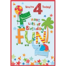 AGE 4 CARDS, 6's Male Crocodile & Elephant