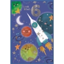 AGE 6 CARDS, 6's Male Space Rocket & Planets