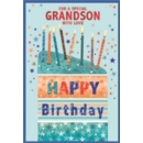 BIRTHDAY CARDS,Grandson 6's Cake & Candles