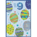 AGE 9 CARDS,6's Male Balloons & Stars